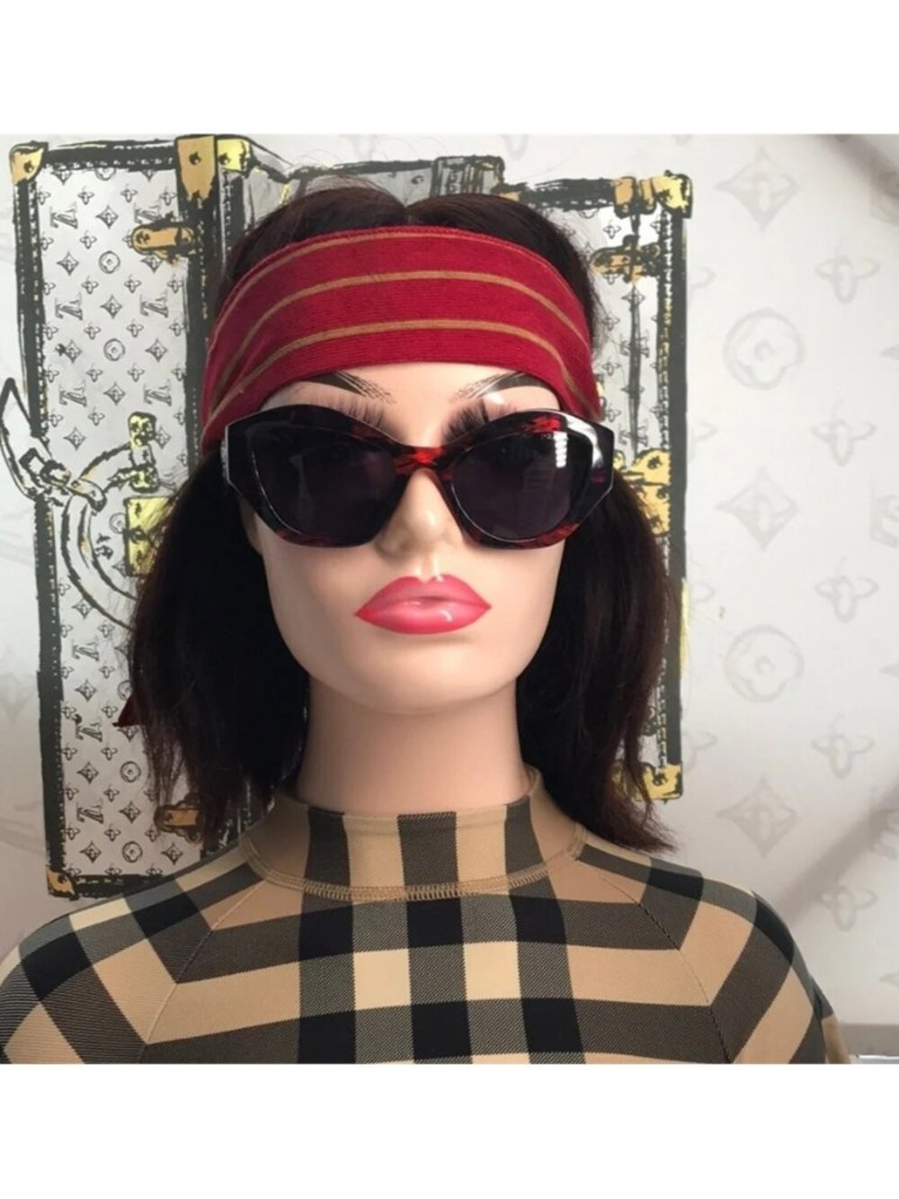 New Authentic Prada PR07YSF Women’s Sunglasses – Abstract Orange Frame / Violet - Picture 8 of 13